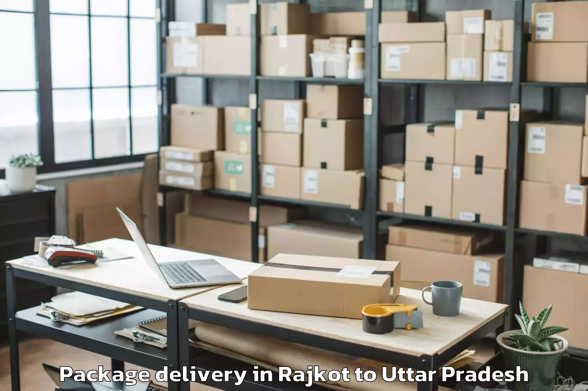 Reliable Rajkot to Siddharth University Kapilvast Package Delivery